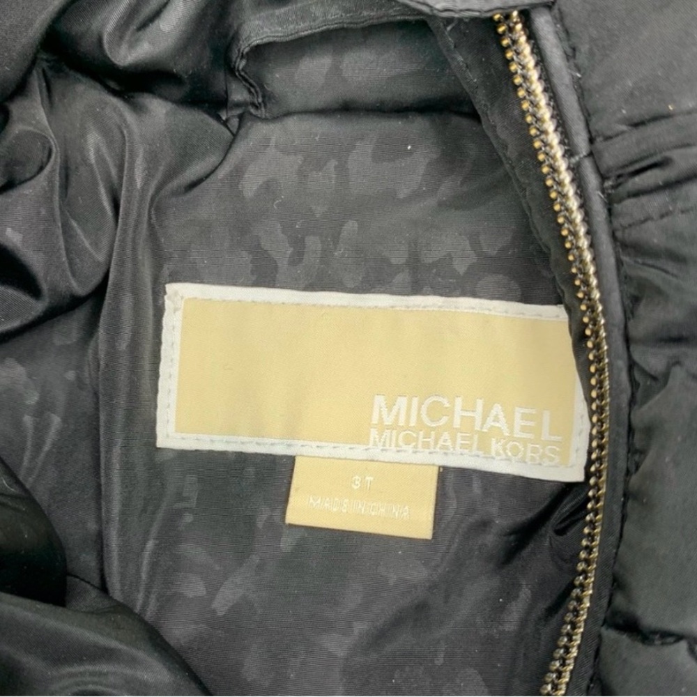 MICHAEL Michael Kors Black Puffer Jacket with Faux Fur Hood - Picture 3 of 13